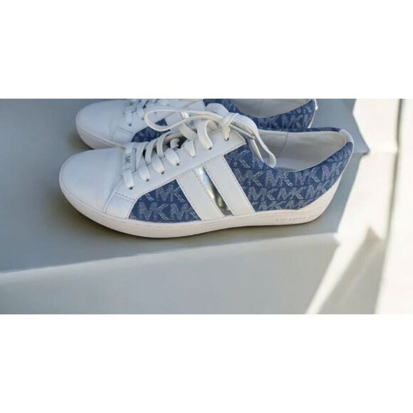 Michael Kors Keaton Logo Denim and Leather Sneaker Size 7 (EUC) - Picture 7 of 11
